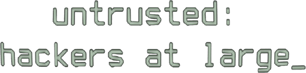 Логотип Untrusted: hackers at large